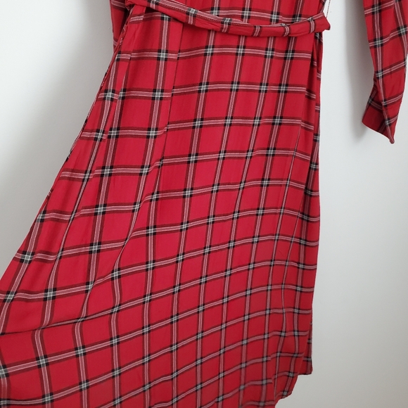 🆕️Red Plaid LS Dress Size Large - Picture 5 of 6